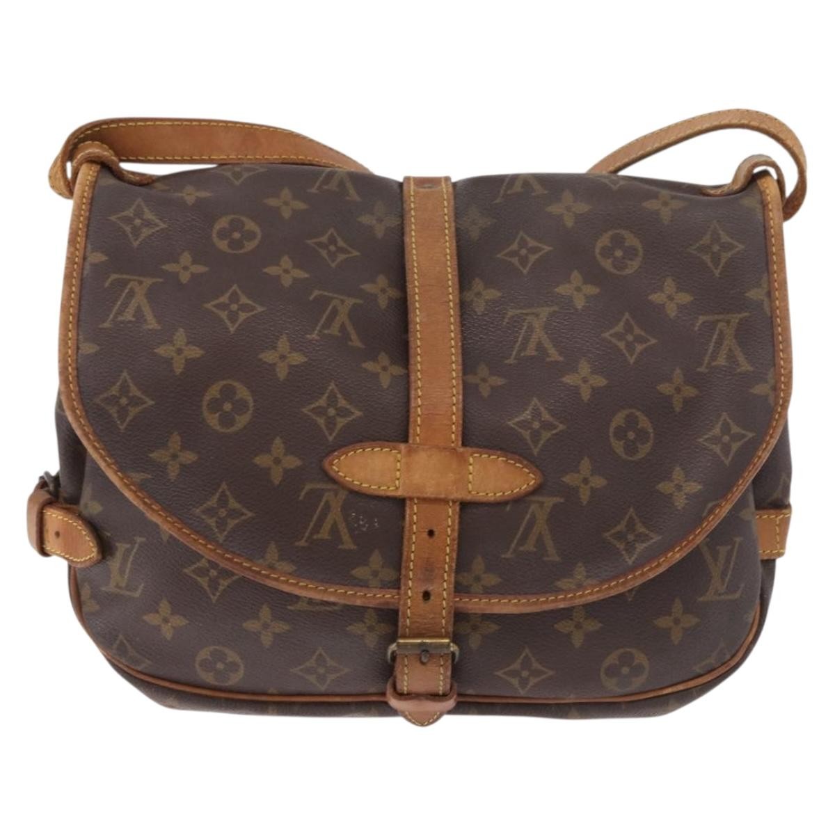 Louis Vuitton Saumur Monogram Canvas Brown Canvas Shoulder Bag Bag (Pre-Owned)