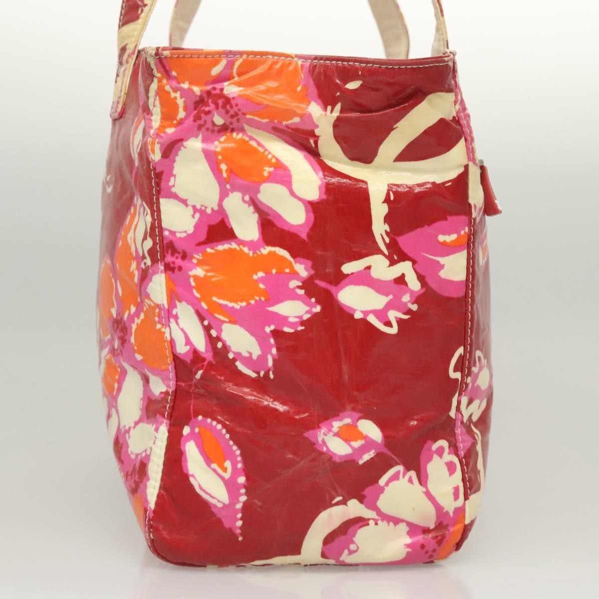Chanel Vintage Floral Tote Patent Leather Red Patent_Leather Tote Bag Bag (Pre-Owned)