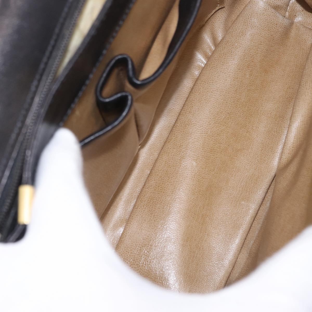 Celine Shoulder Leather Black Leather Shoulder Bag Bag (Pre-Owned)