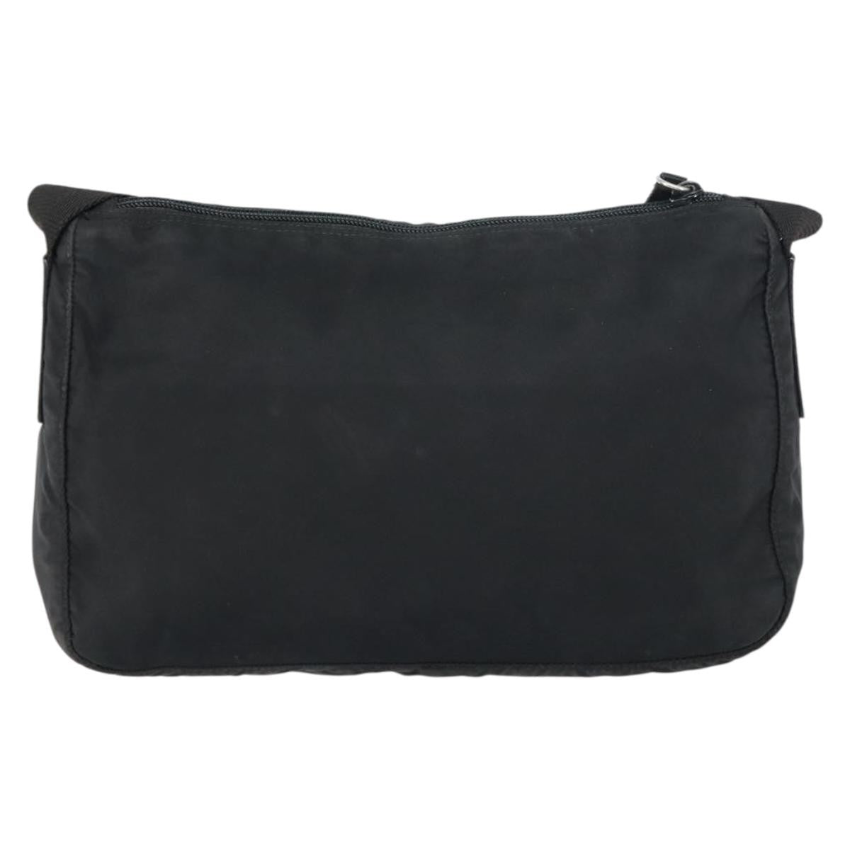 Prada Front Zip Messenger Quilted Tessuto Black Nylon Shoulder Bag Bag (Pre-Owned)