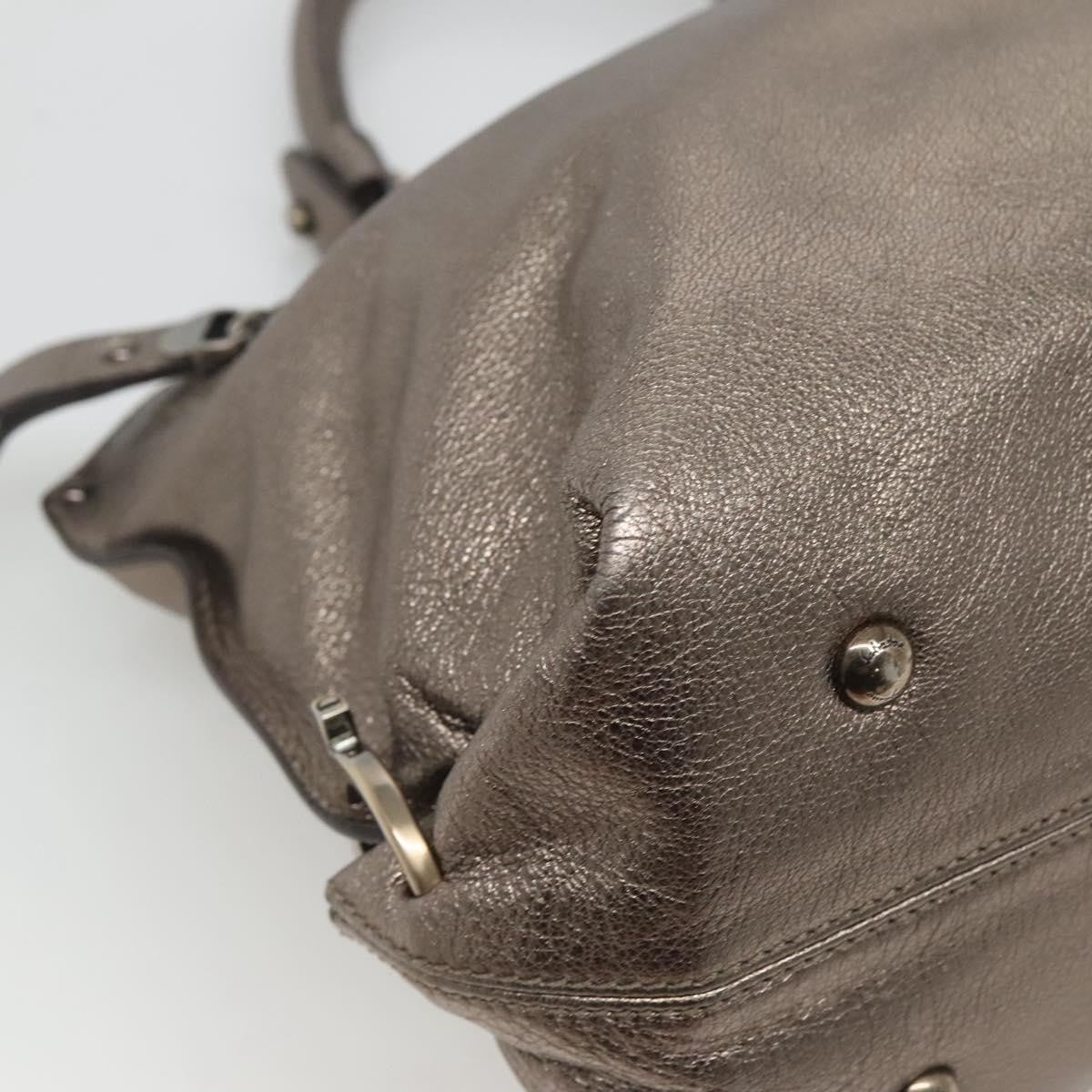 Salvatore Ferragamo Sofia Satchel Leather Gold Leather Handbag (Pre-Owned)