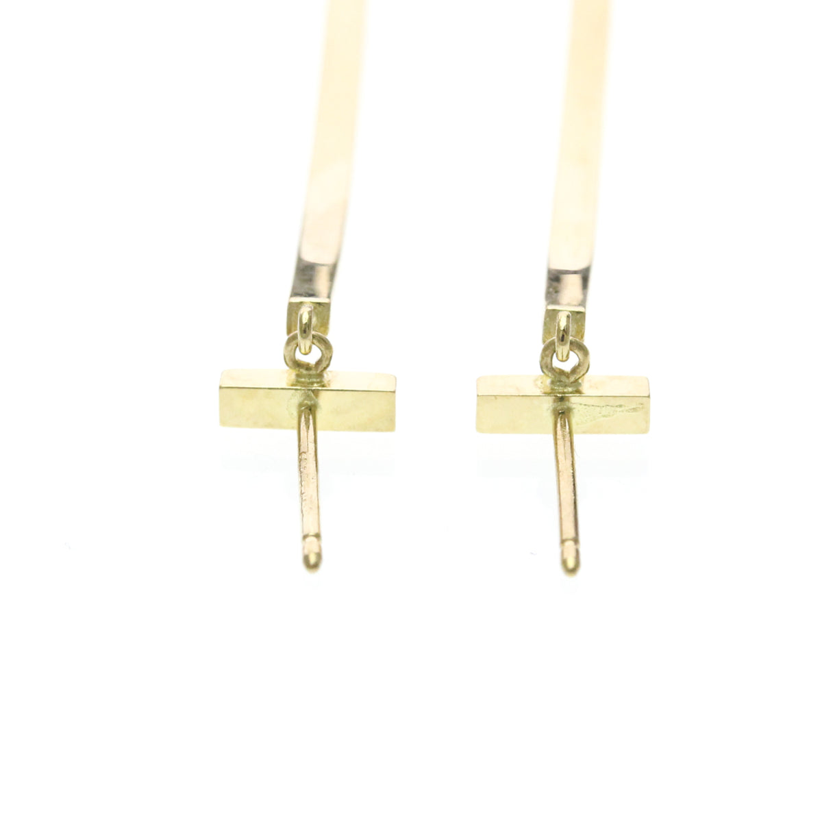 Tiffany & Co. T Wire Bar 18K Yellow Gold Gold Yellow_Gold Earrings Jewelry (Pre-Owned)