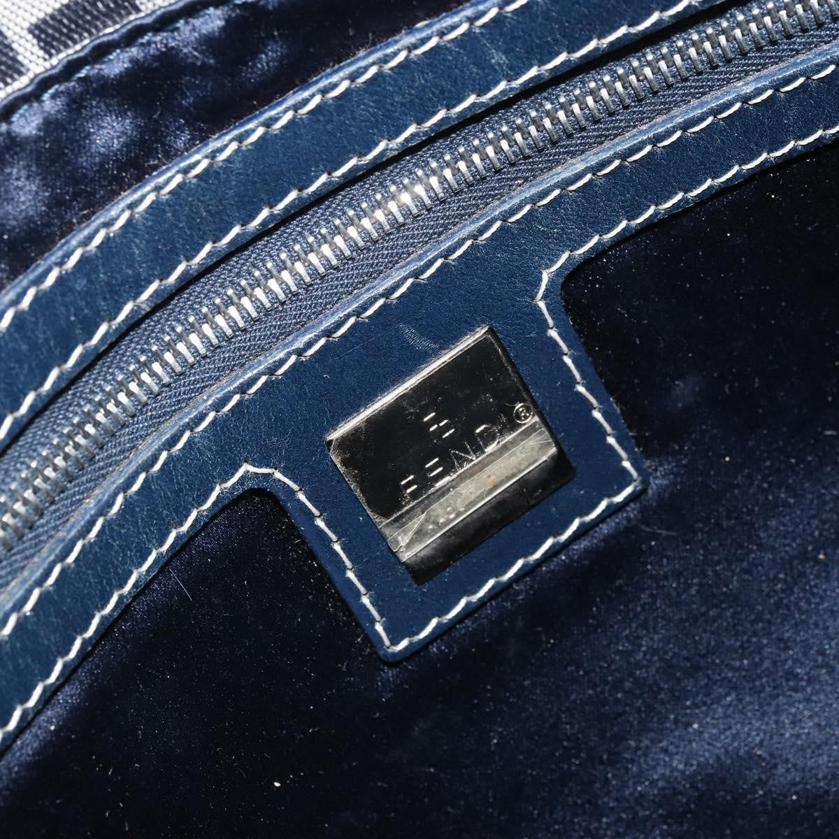 Fendi Mamma Baguette Zucca Jacquard Velvet Navy Canvas Shoulder Bag Bag (Pre-Owned)