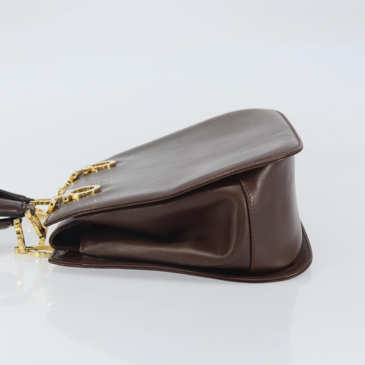 Salvatore Ferragamo Gancini Leather Brown Leather Handbag (Pre-Owned)