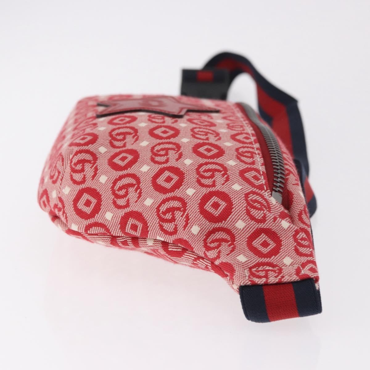 Gucci Children's Belt Printed Gg Coated Canvas Red Canvas Handbag (Pre-Owned)