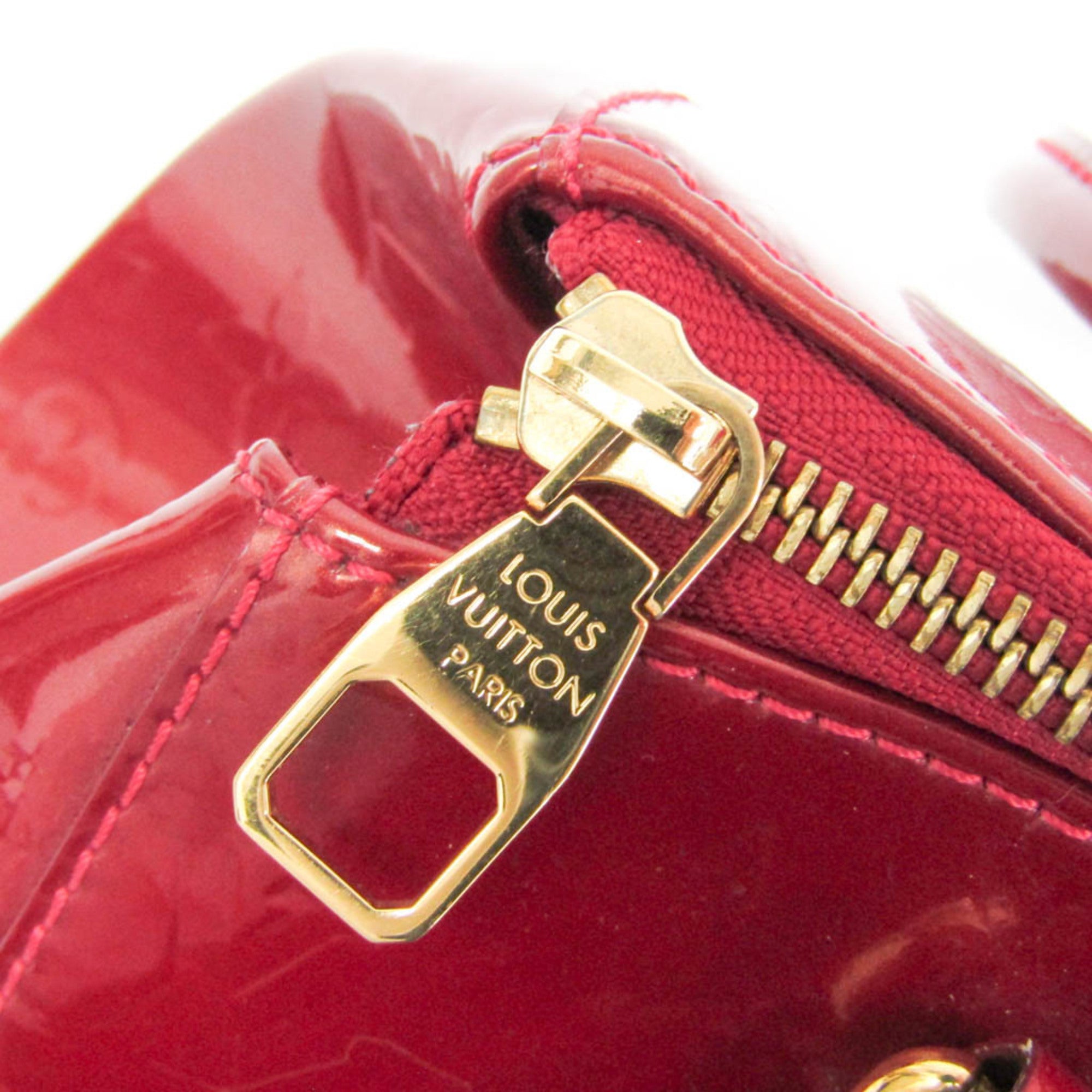 Louis Vuitton Sherwood Monogram Vernis Red Patent_Leather Handbag (Pre-Owned)