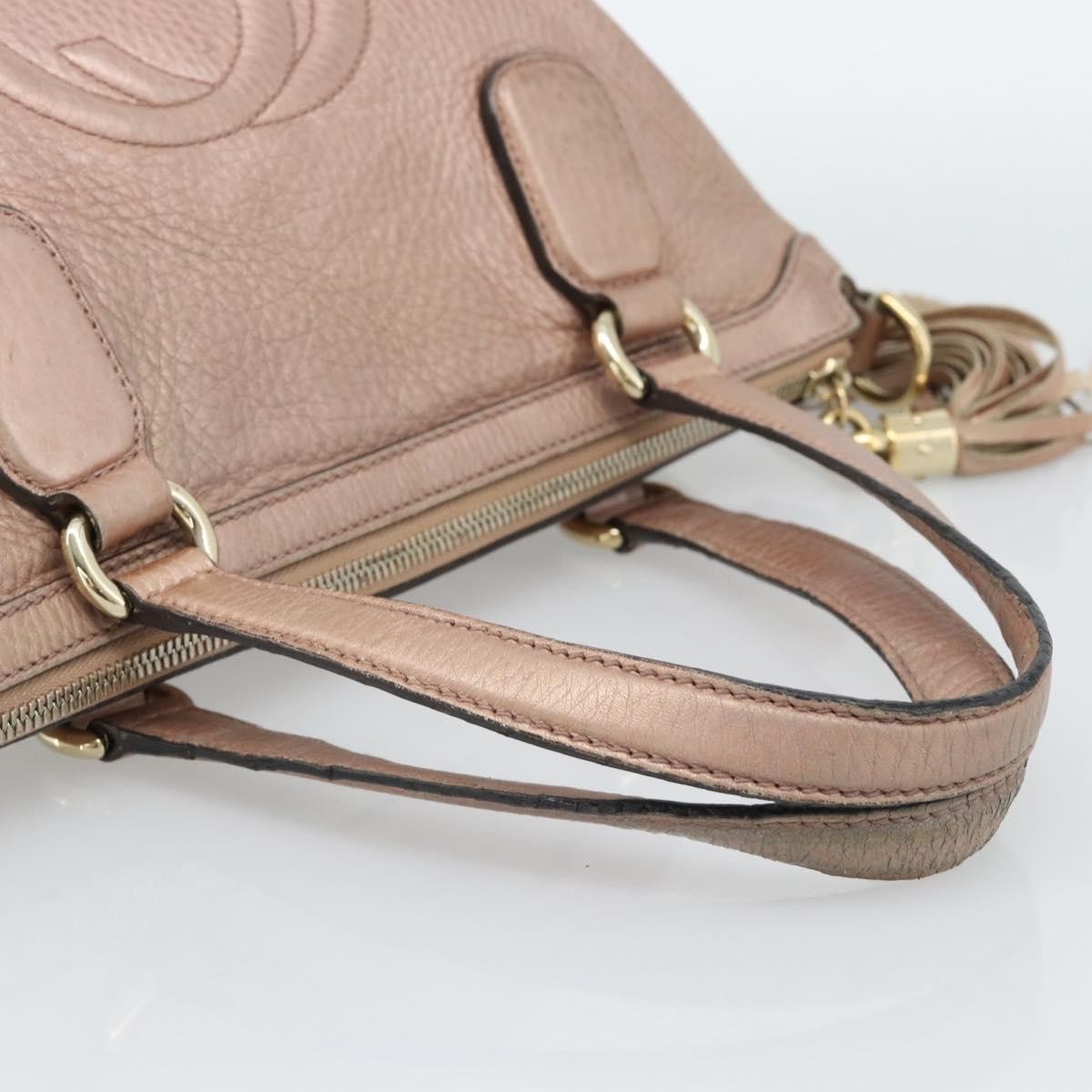Gucci Soho Convertible Top Handle Leather Pink Leather Handbag (Pre-Owned)