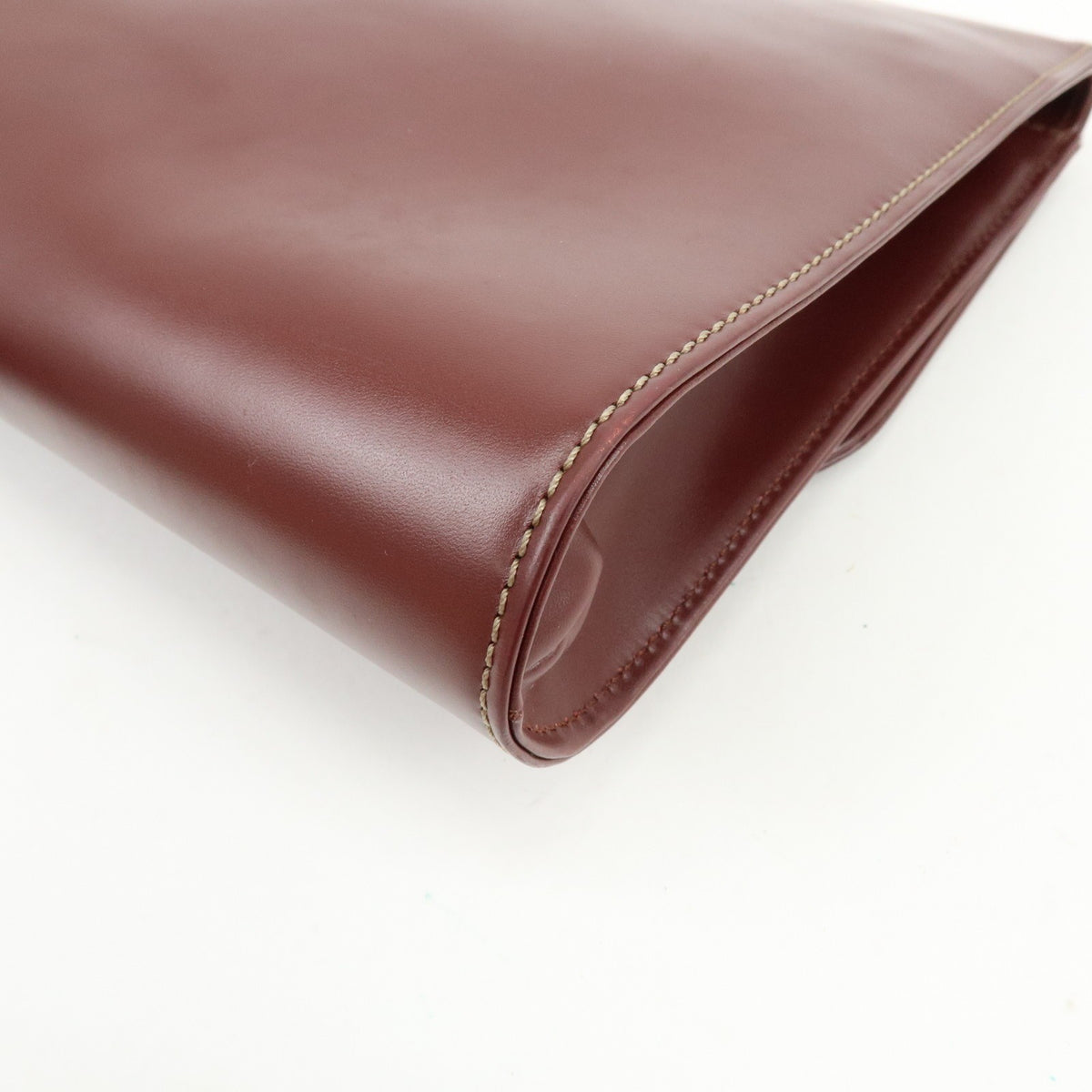 Cartier Must De Cartier Clutch Leather Burgundy Leather Clutche & Pouche Bag (Pre-Owned)
