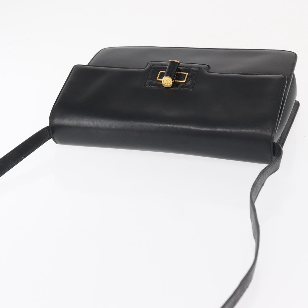 Gucci Vintage Leather Black Leather Shoulder Bag Bag (Pre-Owned)