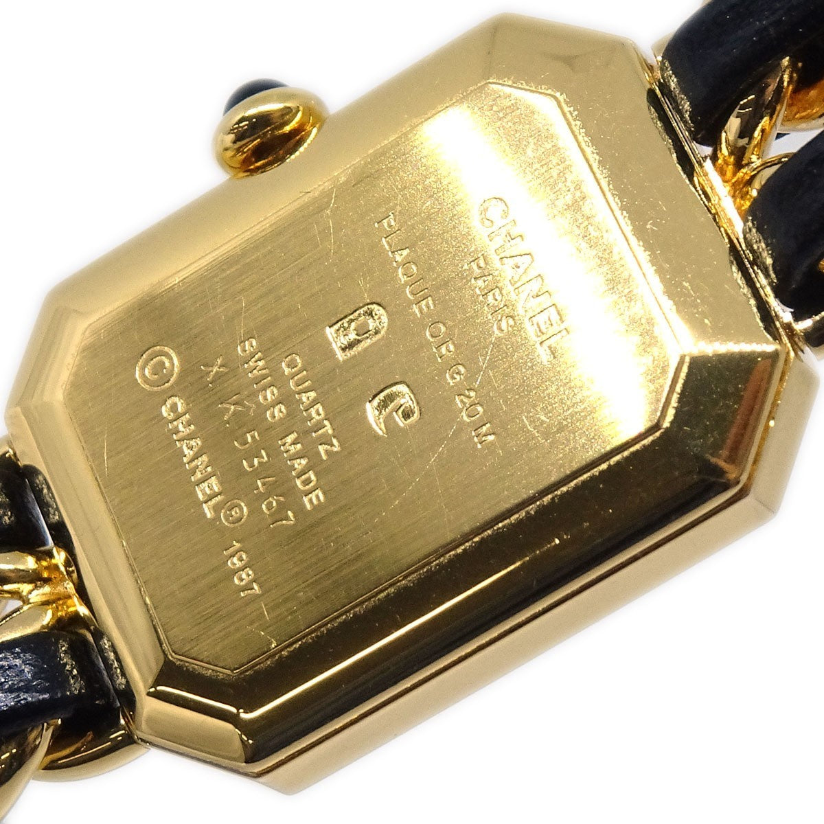 Chanel Premiere Rock Quartz Plated Metal And Leather Watch (Pre-Owned)