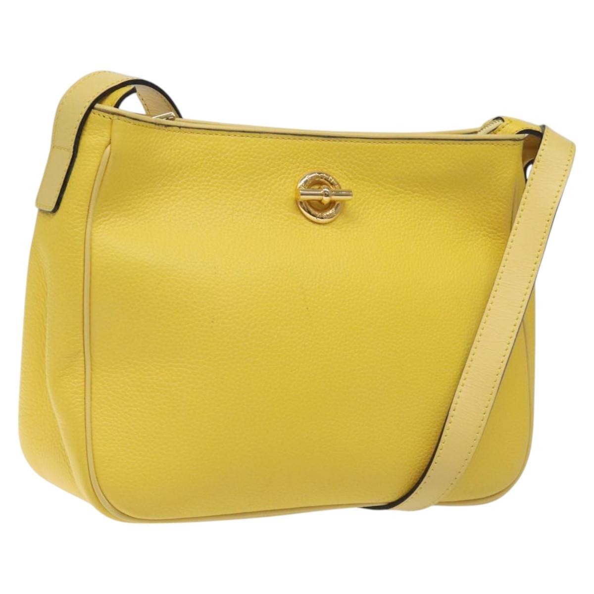 Celine Vintage Leather Yellow Leather Shoulder Bag Bag (Pre-Owned)