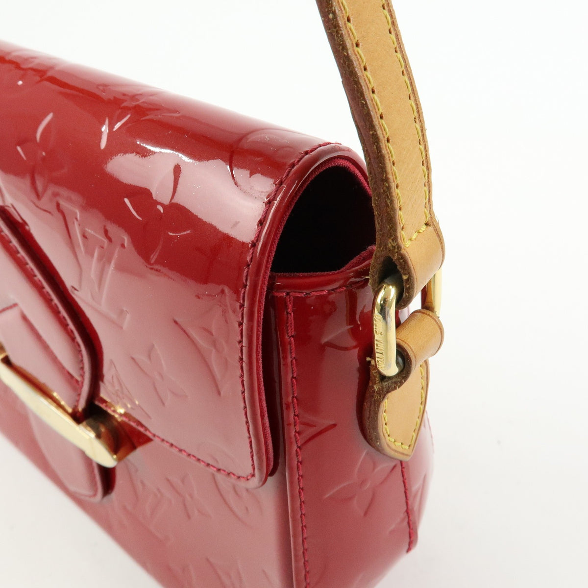 Louis Vuitton Bellflower Monogram Vernis Red Patent_Leather Handbag (Pre-Owned)