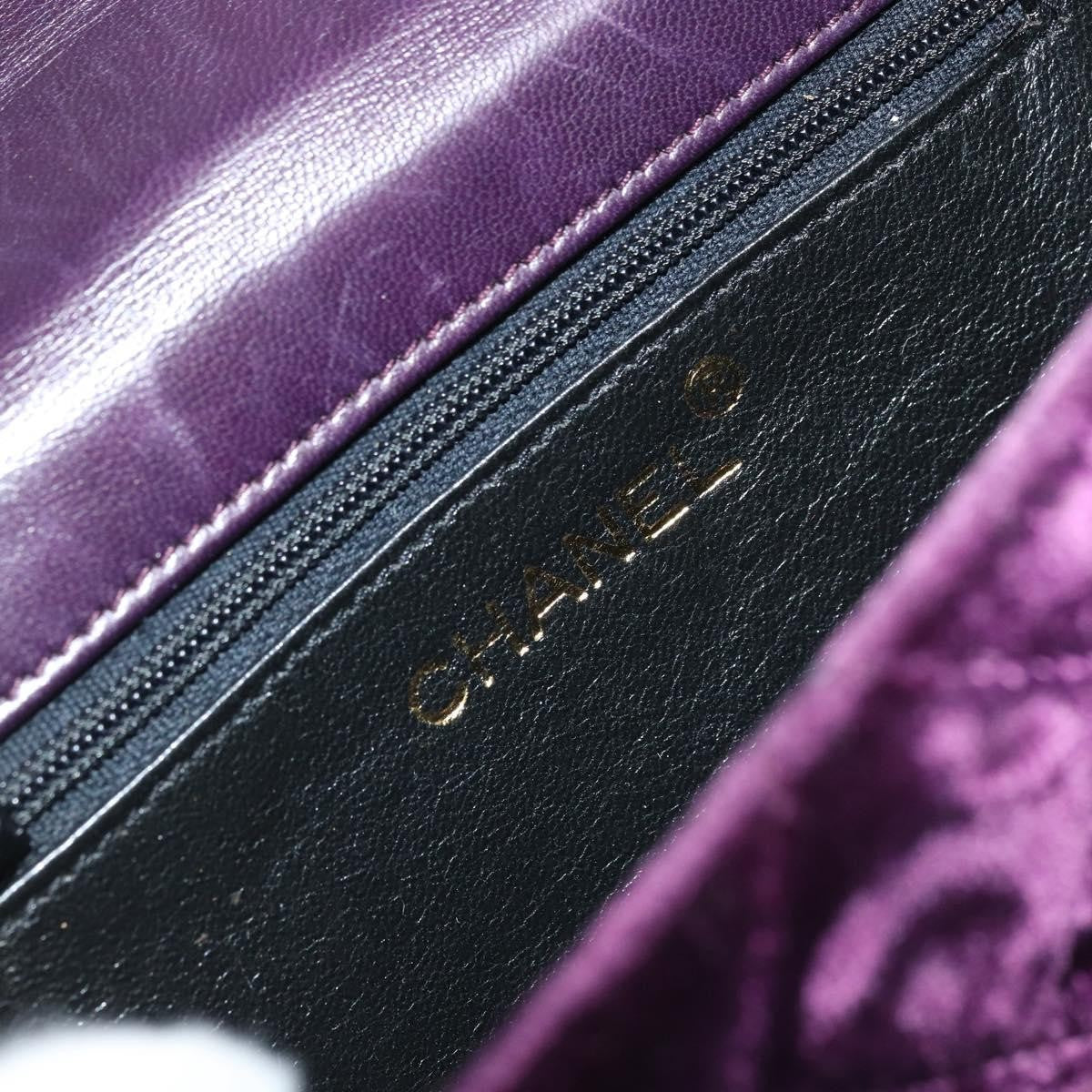 Chanel Wallet On Chain Quilted Velvet Purple Velvet Handbag (Pre-Owned)