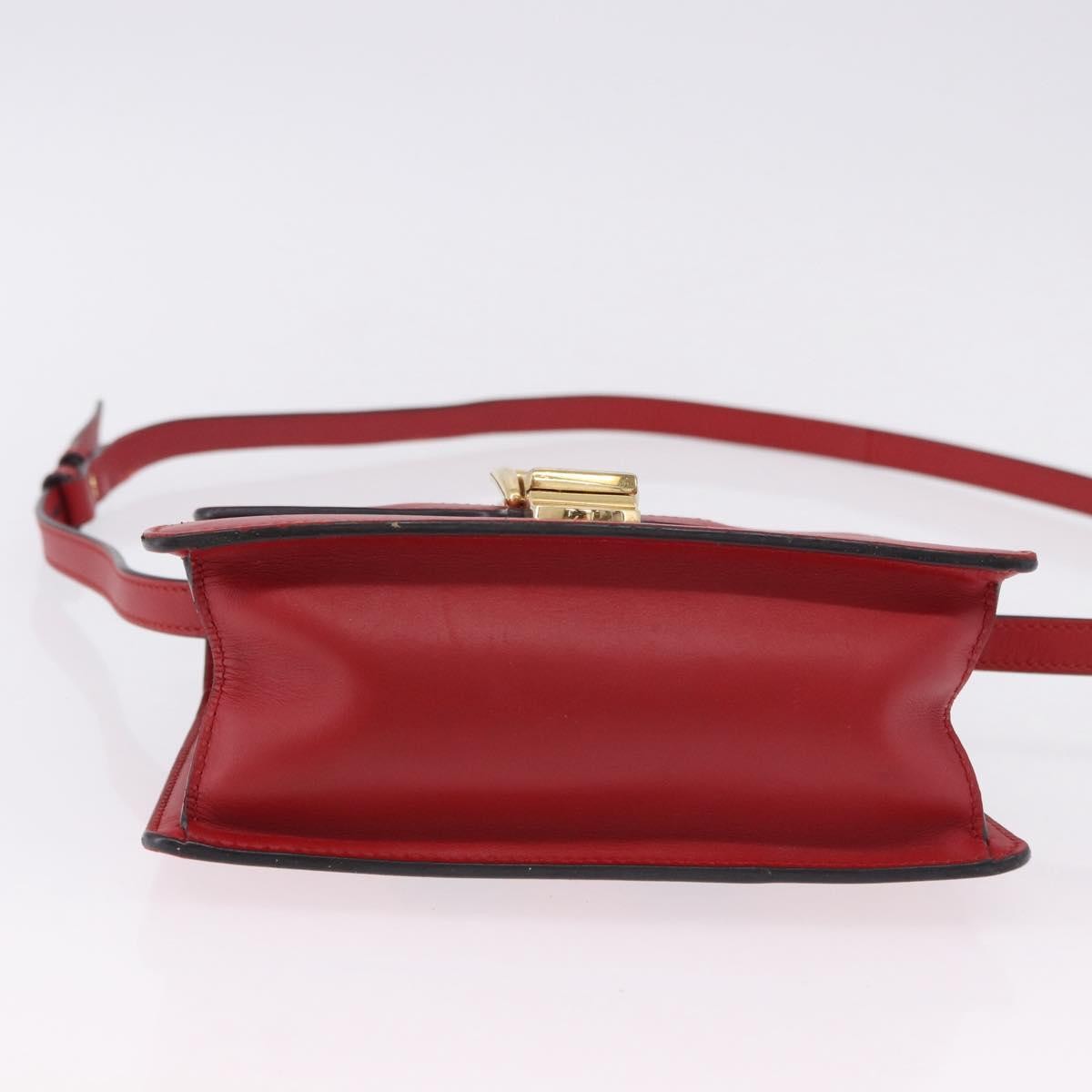 Gucci Sylvie Belt Leather Red Leather Handbag (Pre-Owned)