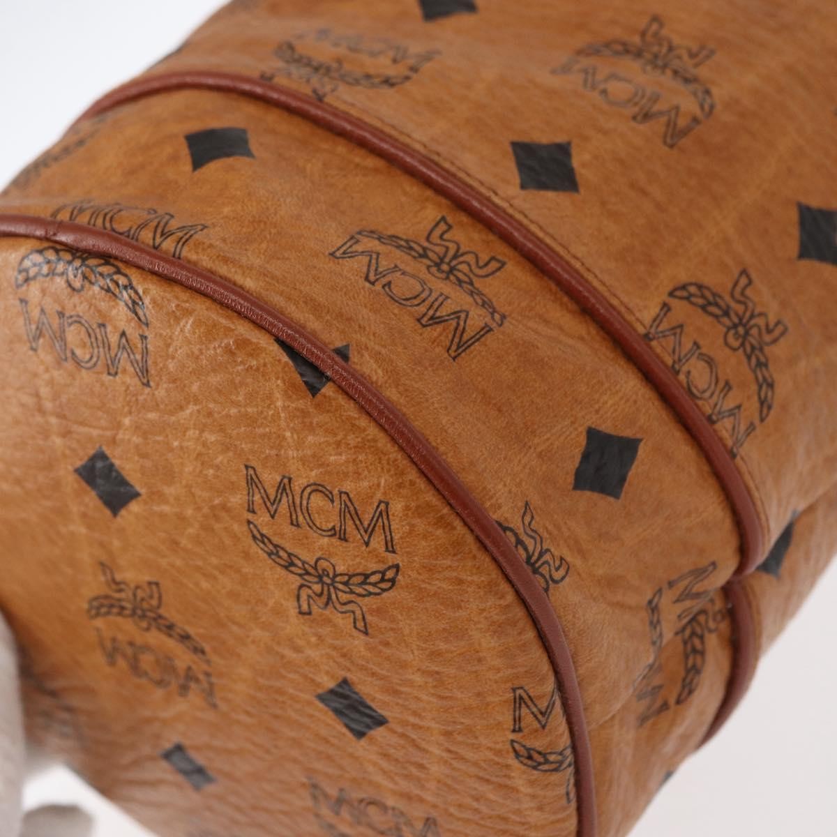 MCM Visetos Canvas And Leather Brown Canvas Shoulder Bag Bag (Pre-Owned)