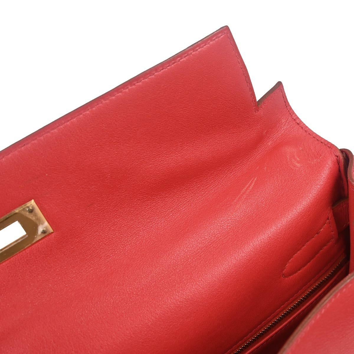 Hermes Kelly Red Swift With Gold Hardware Red Leather Handbag (Pre-Owned)