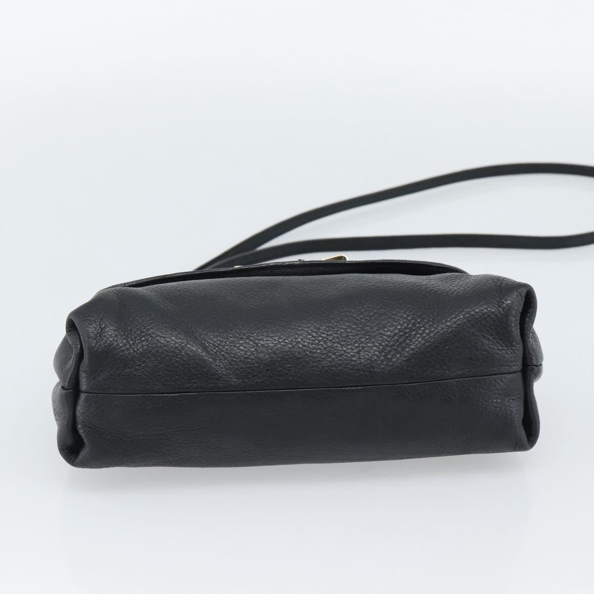 Chloe Lily Leather Black Leather Shoulder Bag Bag (Pre-Owned)