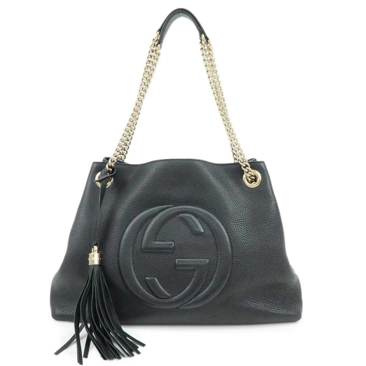 Gucci Soho Chain Strap Leather Black Leather Shoulder Bag Bag (Pre-Owned)