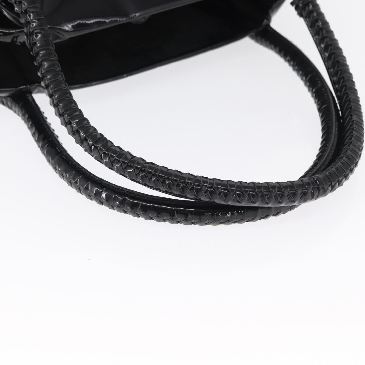Salvatore Ferragamo Gancini Tote Patent Leather Black Patent_Leather Tote Bag Bag (Pre-Owned)
