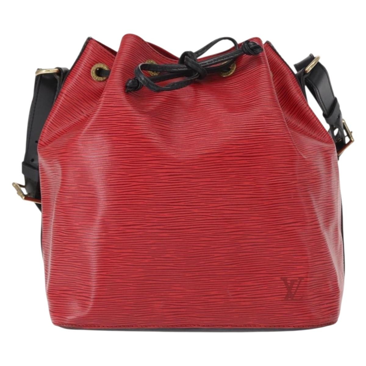 Louis Vuitton Bicolor Petit Noe Epi Leather Red Leather Handbag (Pre-Owned)
