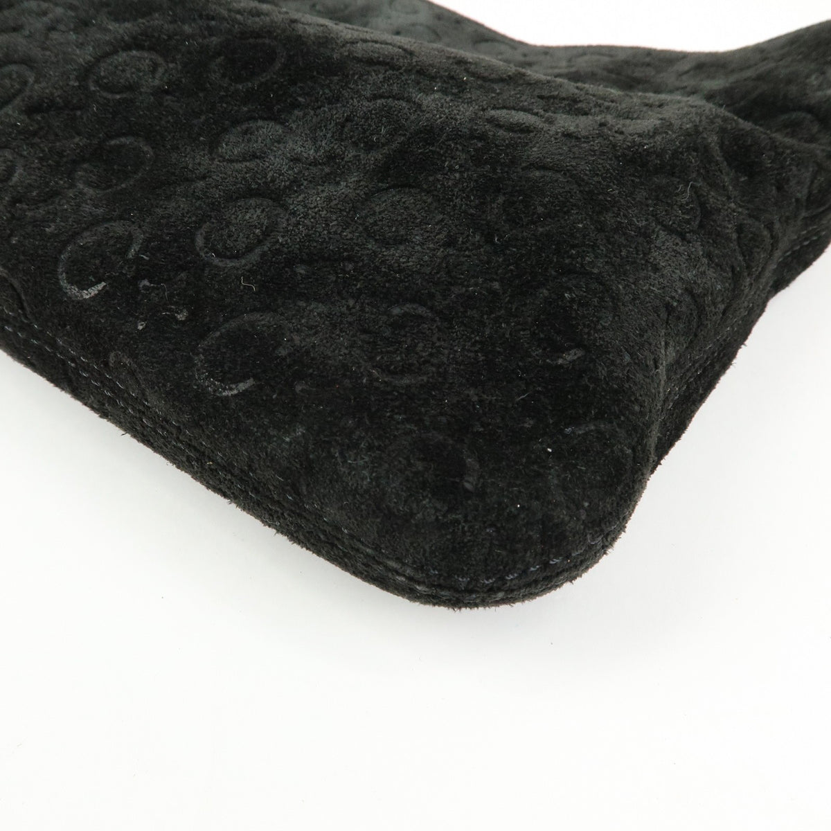Celine C Macadam Shoulder Suede Black Suede Handbag (Pre-Owned)