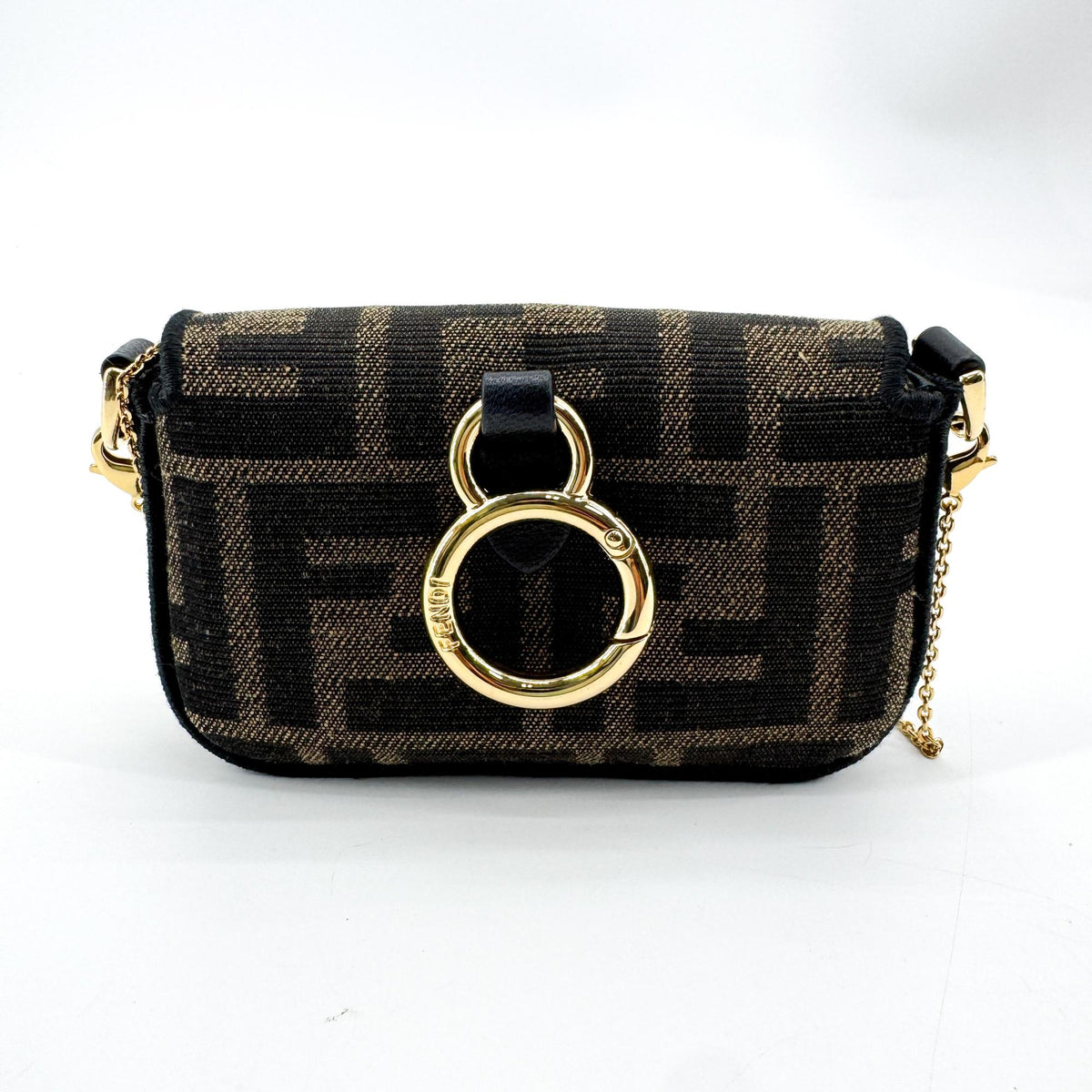 Fendi Baguette Nm Zucca Canvas Black Canvas Handbag (Pre-Owned)