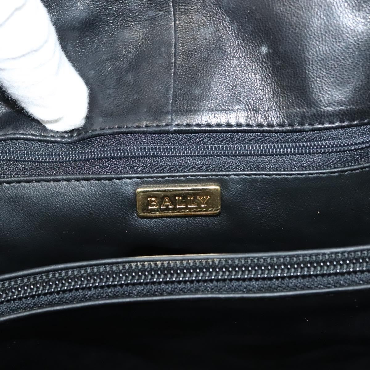 Bally Vintage Quilted Leather Black Leather Tote Bag Bag (Pre-Owned)