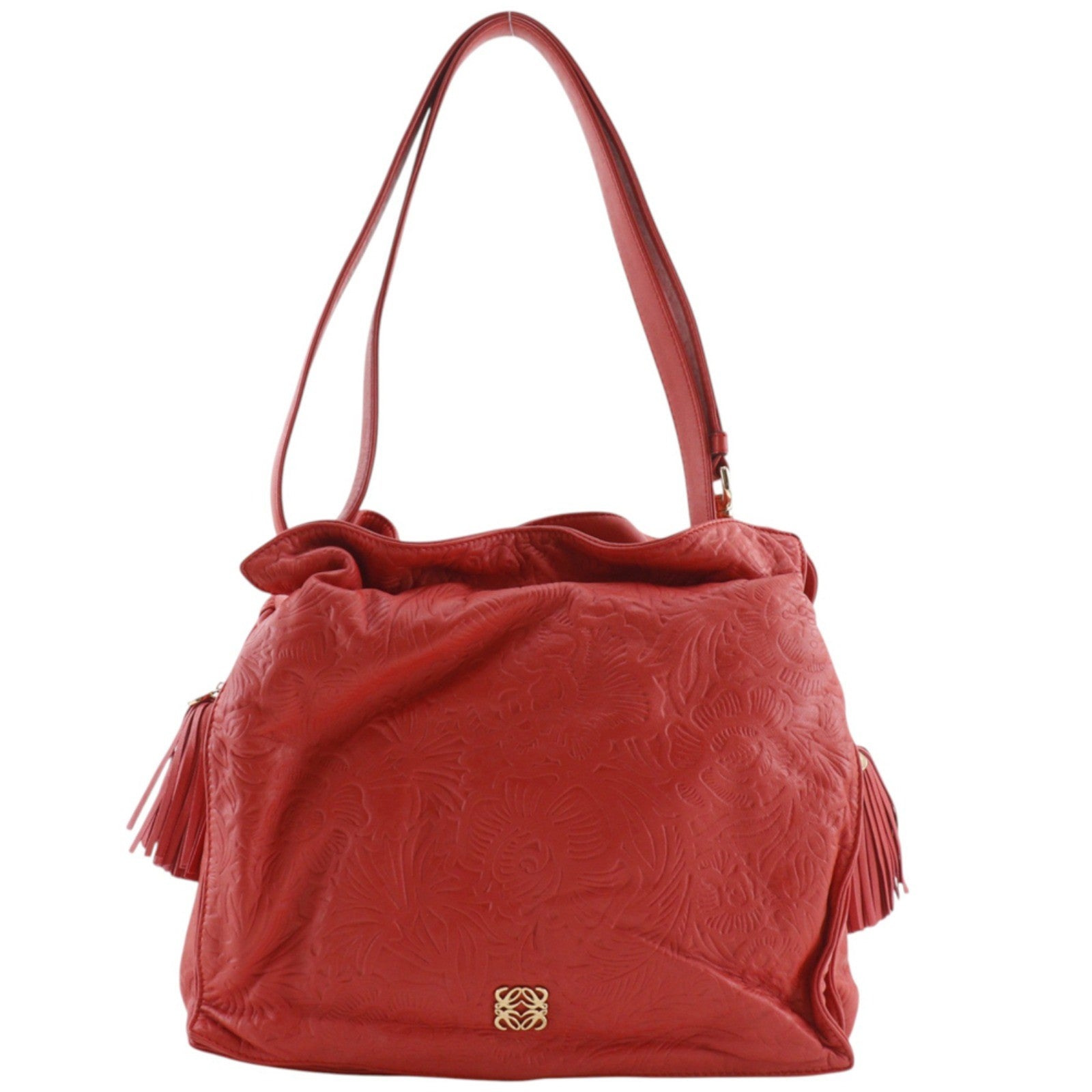 Loewe Flamenco Leather Red Leather Shoulder Bag Bag (Pre-Owned)