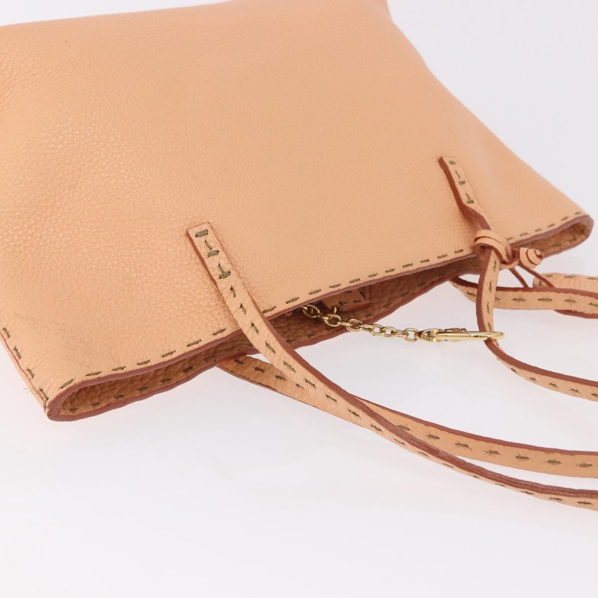 Fendi Selleria Carla Leather Orange Leather Tote Bag Bag (Pre-Owned)