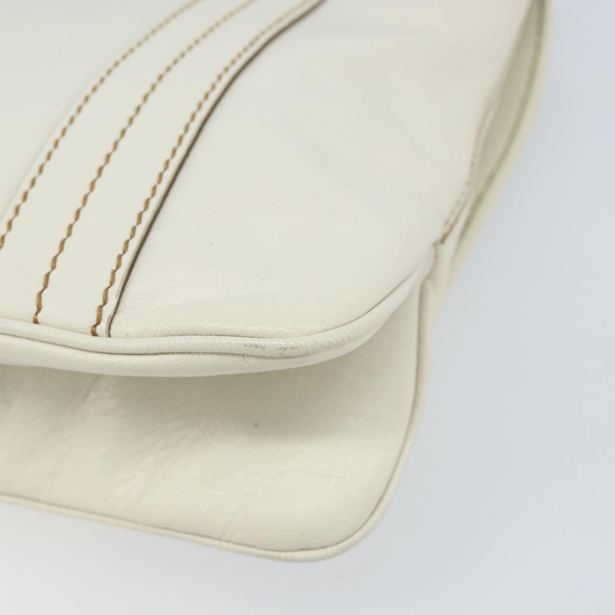 Gucci Vintage Leather White Leather Handbag (Pre-Owned)