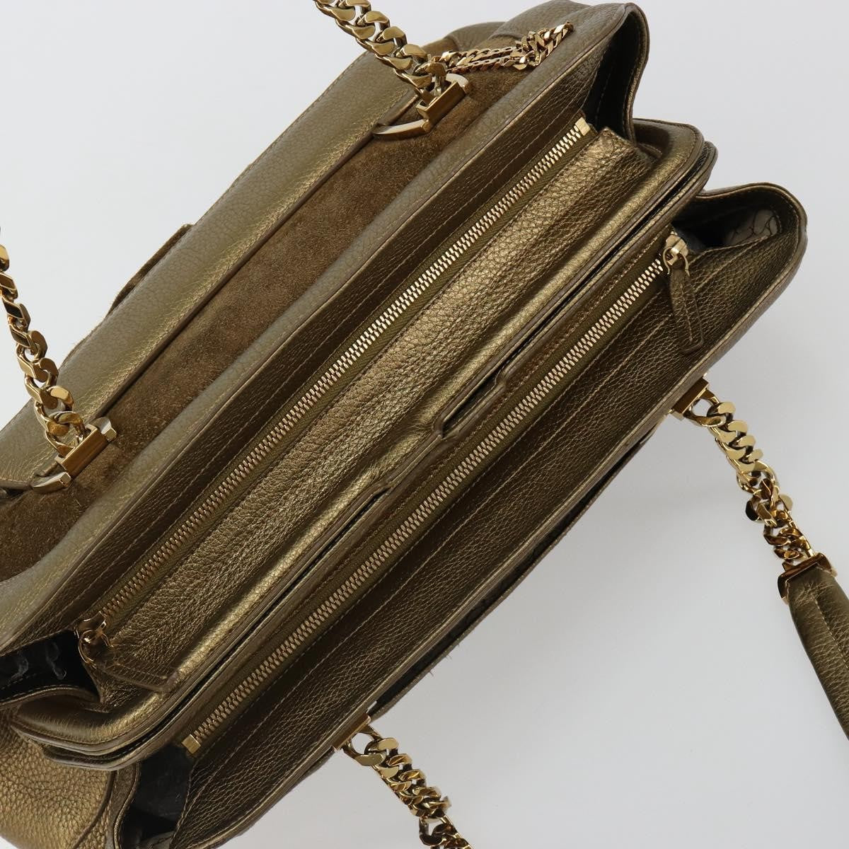 Cartier Chain Ladonia Shoulder Leather Gold Suede Tote Bag Bag (Pre-Owned)
