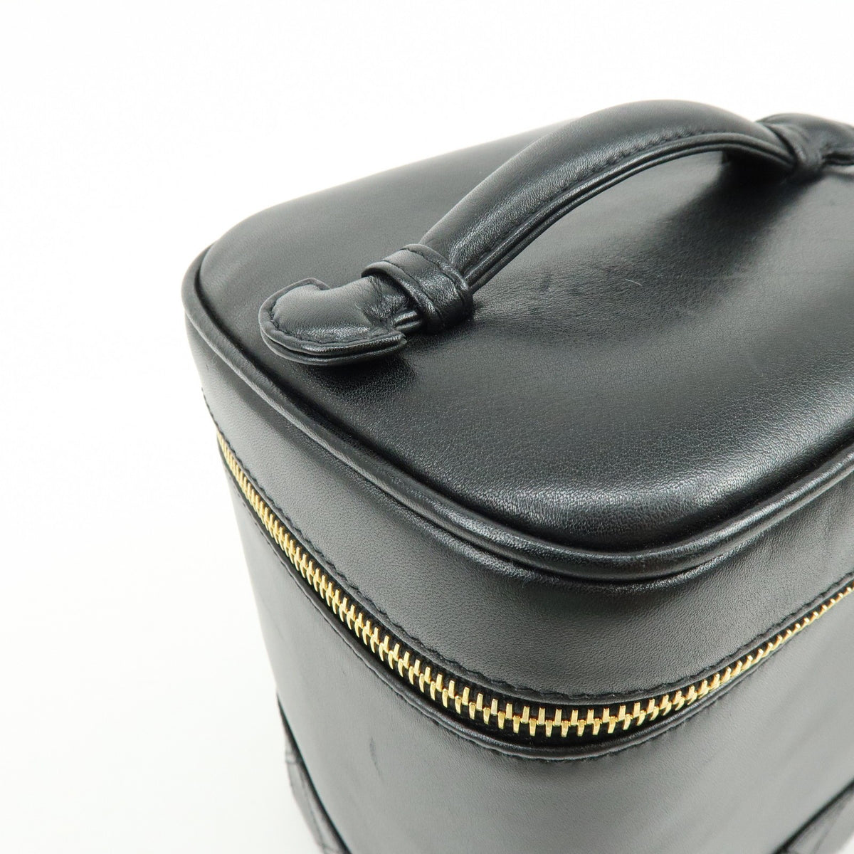 Chanel Vanity Leather Black Leather Handbag (Pre-Owned)