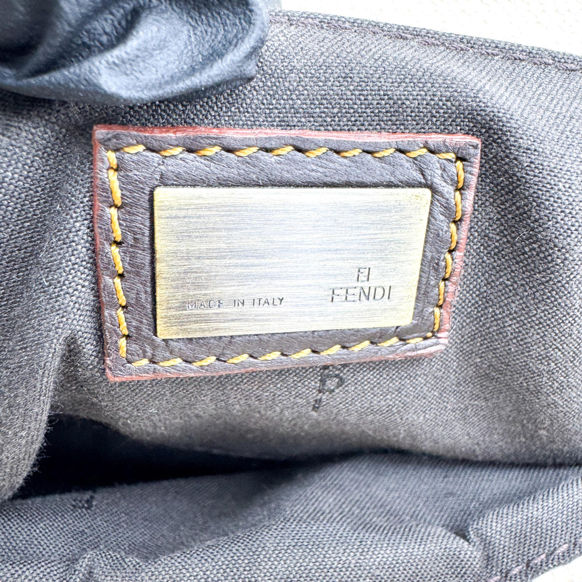 Fendi B. Bag Canvas With Patent Brown Canvas Handbag (Pre-Owned)