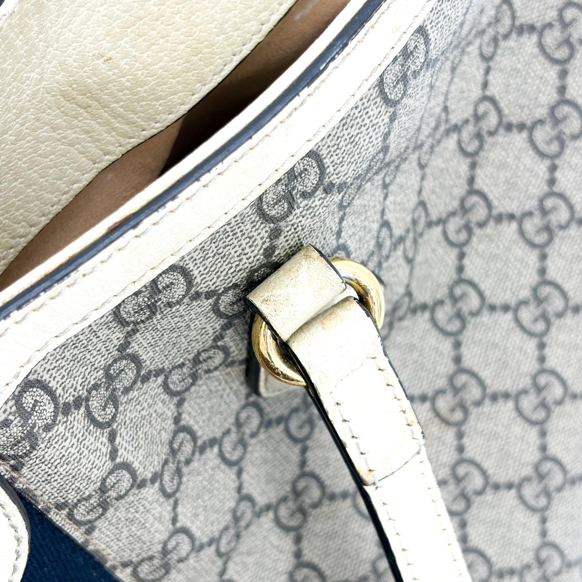 Gucci Ophidia Shopping Gg Coated Canvas Beige Canvas Tote Bag Bag (Pre-Owned)