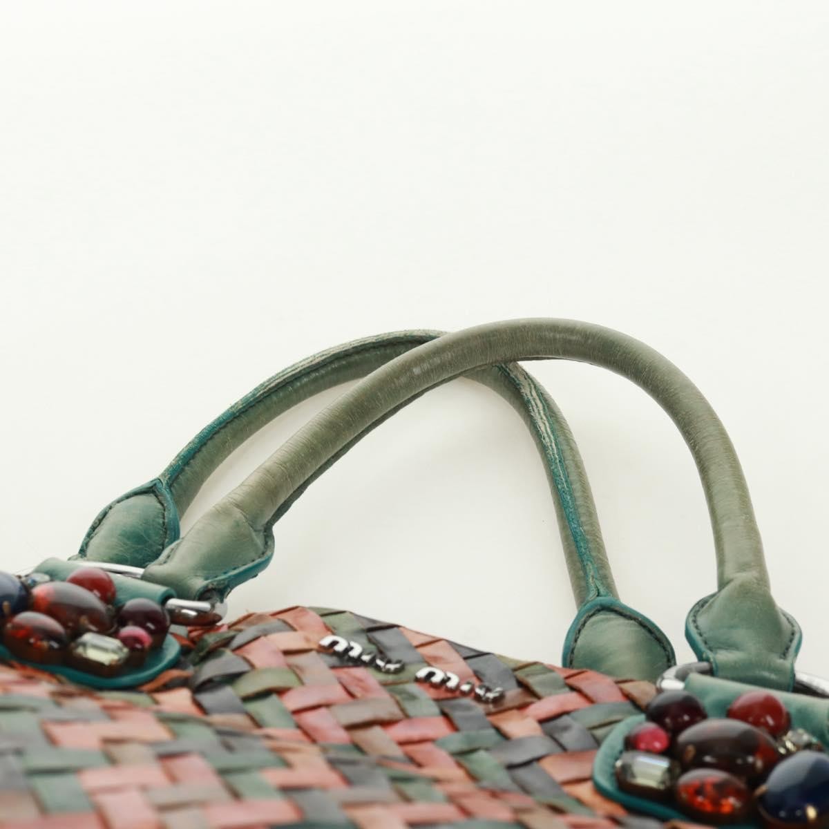Miu Miu Chain Handle Pleated Leather Multicolour Leather Handbag (Pre-Owned)