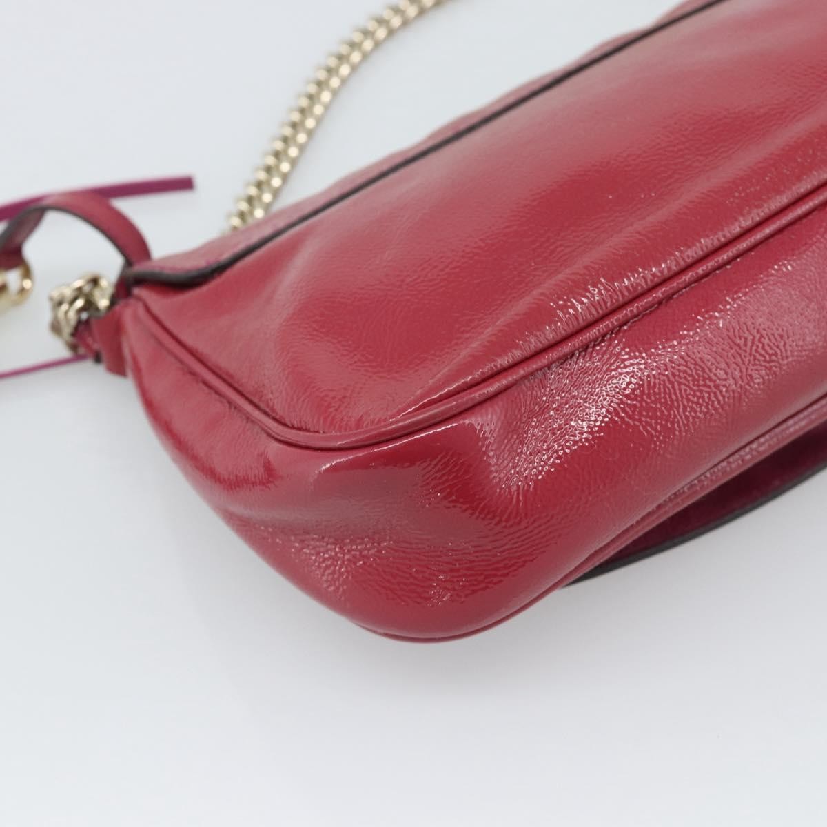 Gucci Soho Chain Patent Pink Patent_Leather Shoulder Bag Bag (Pre-Owned)