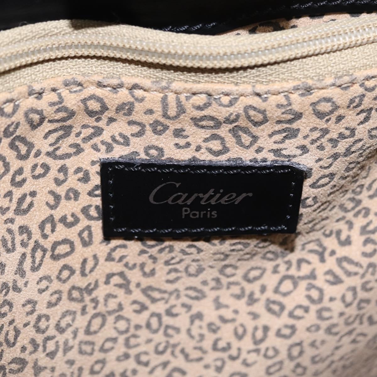 Cartier Panthère Shoulder Leather Black Leather Shoulder Bag Bag (Pre-Owned)