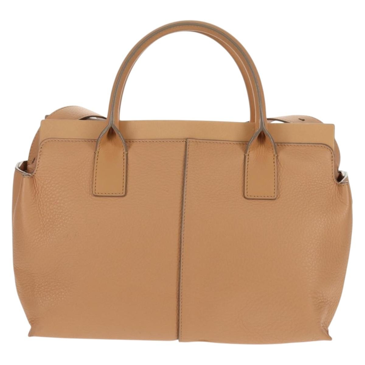 Chloe Cate Satchel Leather Beige Leather Tote Bag Bag (Pre-Owned)