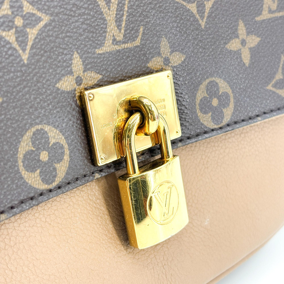 Louis Vuitton Marignan Monogram Canvas With Leather Brown Canvas Handbag (Pre-Owned)