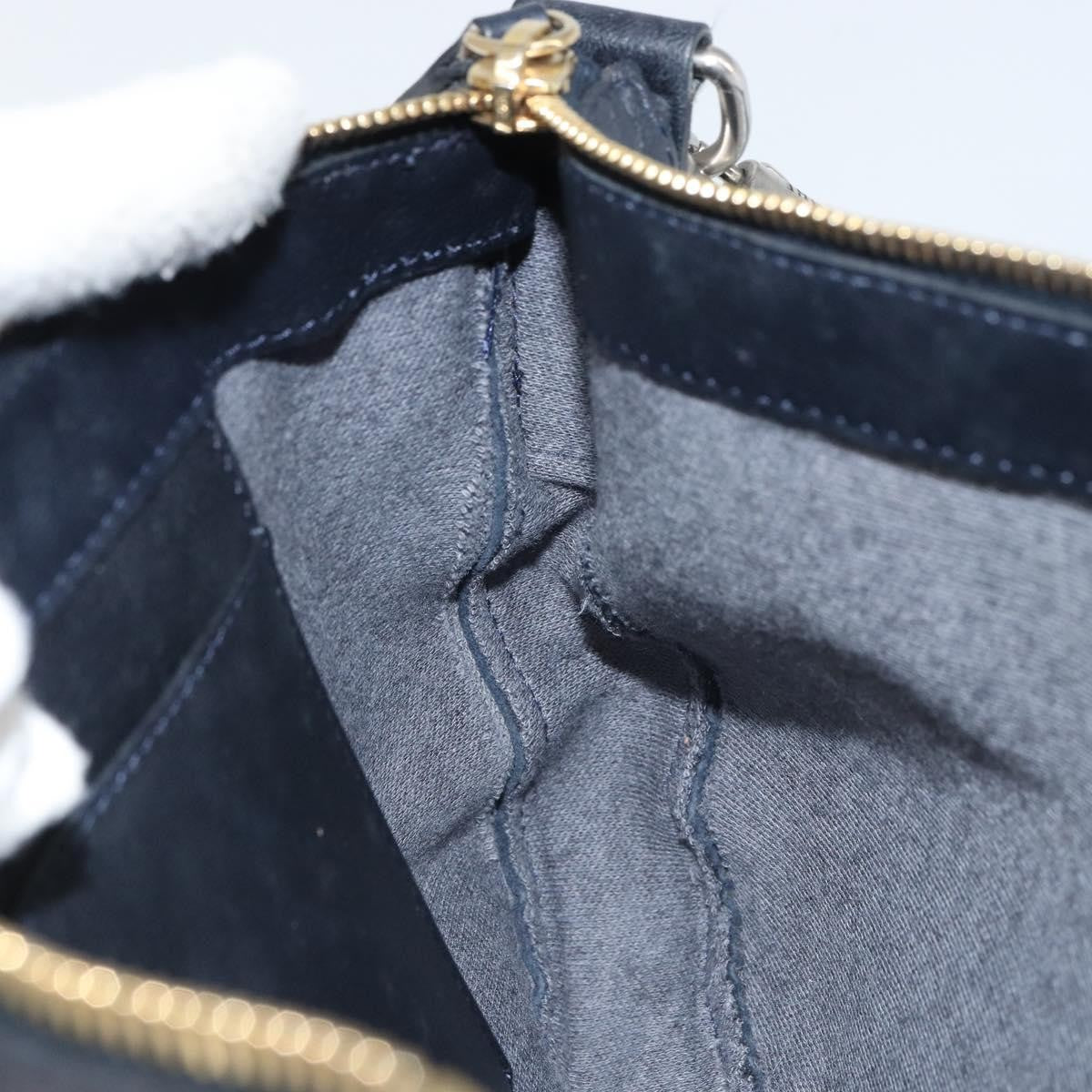 Celine Vintage Leather Navy Leather Shoulder Bag Bag (Pre-Owned)