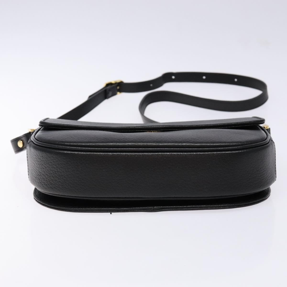 Burberry Flap Shoulder Leather Black Leather Shoulder Bag Bag (Pre-Owned)