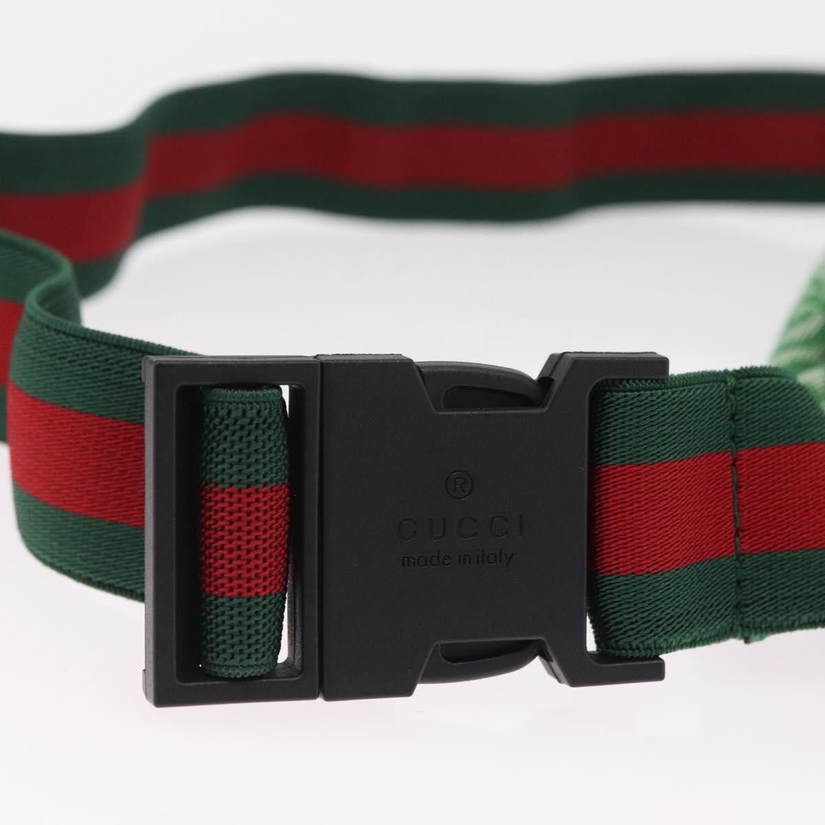 Gucci Children's Belt Gg Canvas Green Canvas Handbag (Pre-Owned)