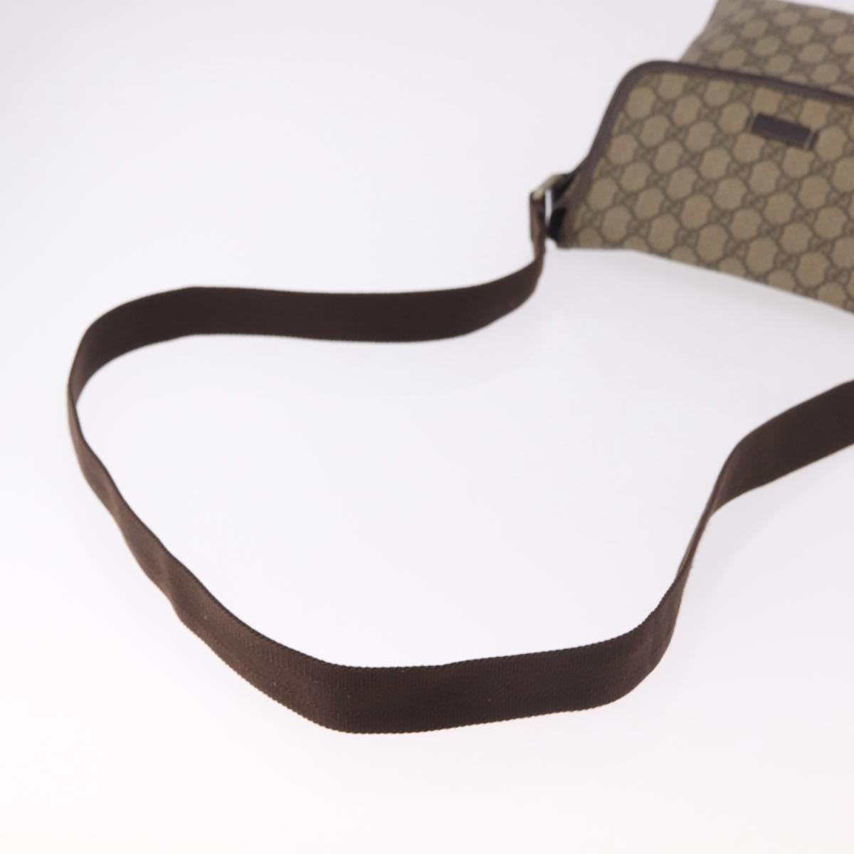 Gucci Flap Messenger Gg Coated Canvas Beige Canvas Shoulder Bag Bag (Pre-Owned)