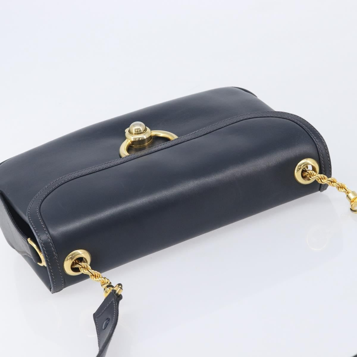 Gucci Shoulder Leather Navy Leather Shoulder Bag Bag (Pre-Owned)