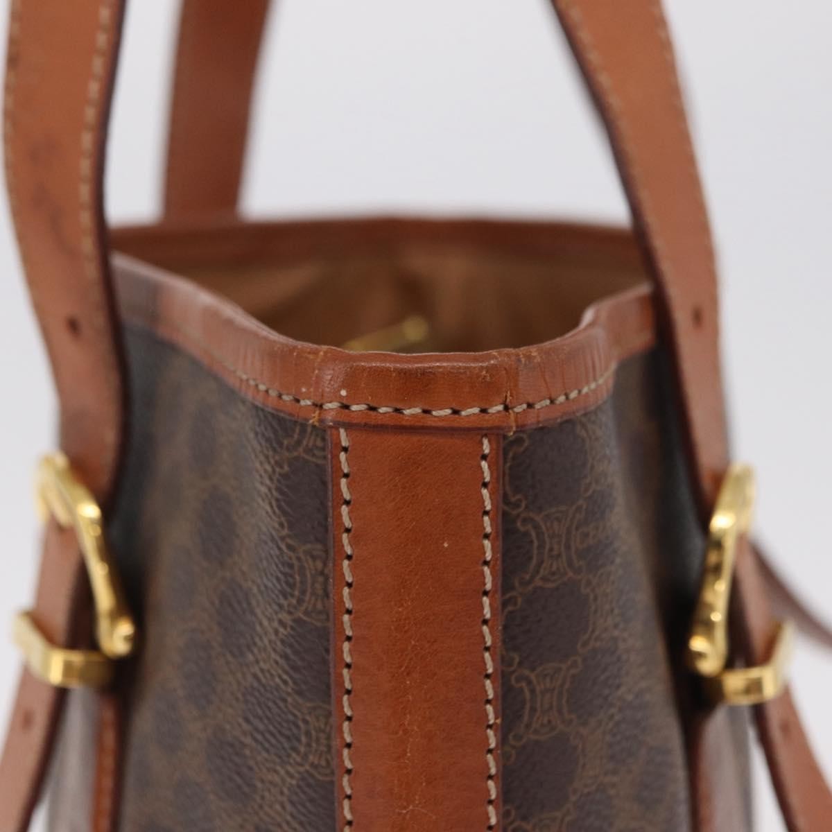 Celine Vintage Macadam Shopper Coated Canvas Brown Canvas Tote Bag Bag (Pre-Owned)
