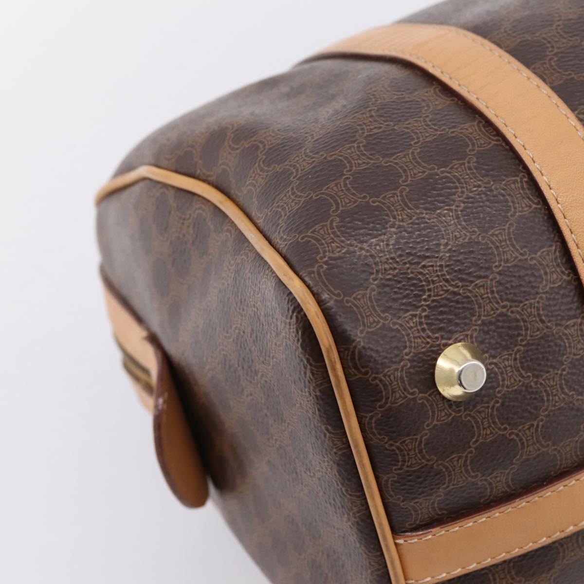 Celine Boston Macadam Canvas Brown Canvas Travel Bag Bag (Pre-Owned)