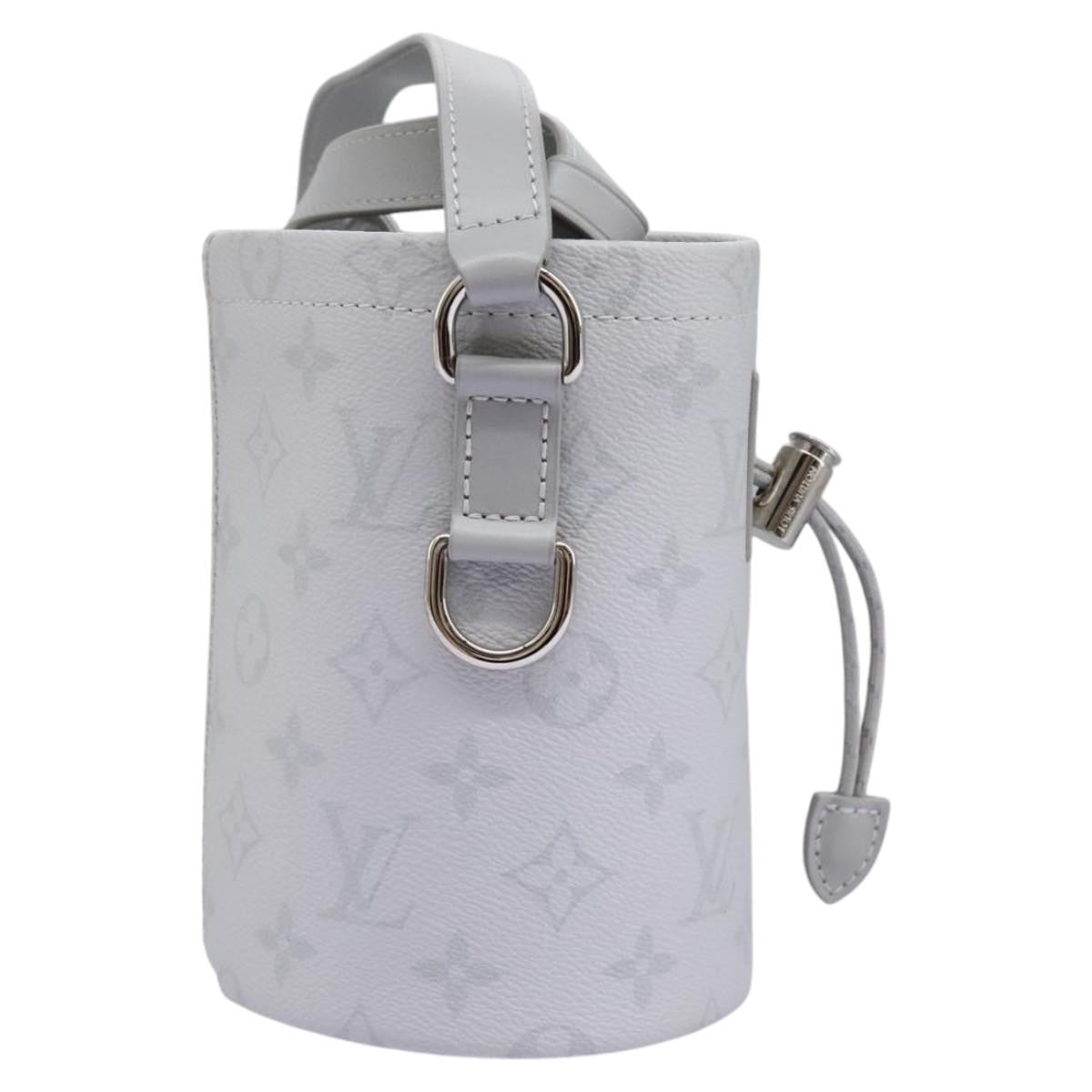 Louis Vuitton Chalk Nano Limited Edition Logo Story Monogram Canvas Gray Canvas Clutche & Pouche Bag (Pre-Owned)