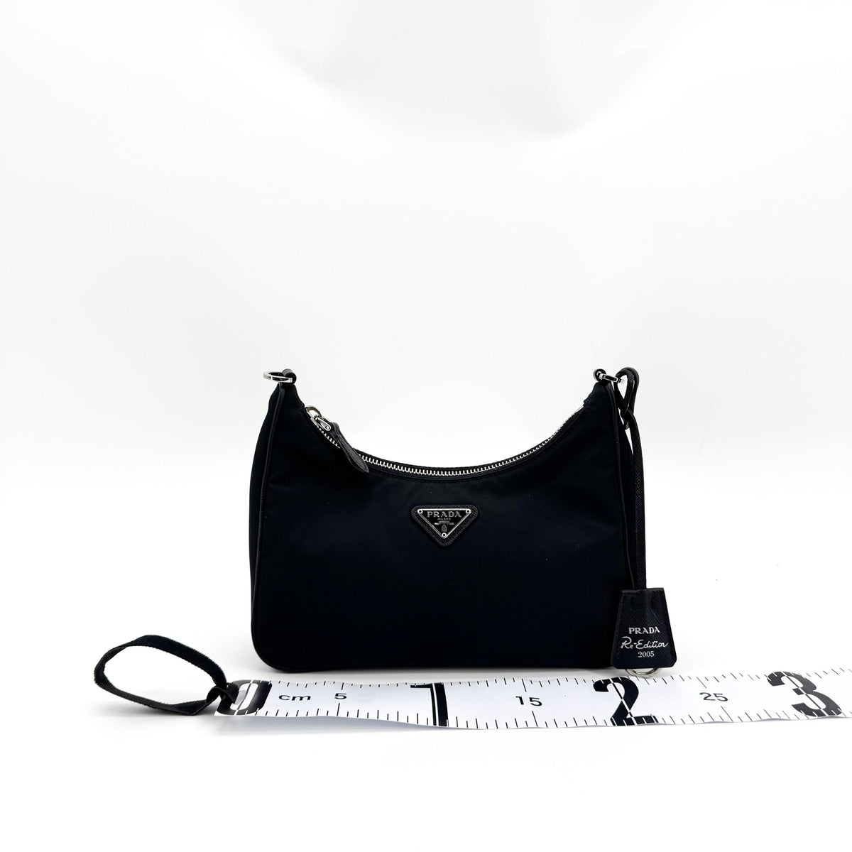Prada Re-Edition 2005 Hobo Tessuto With Saffiano Leather Black Nylon Shoulder Bag Bag (Pre-Owned)