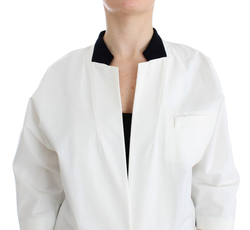 Andrea Pompilio Chic White Cotton Blend Women's Blazer
