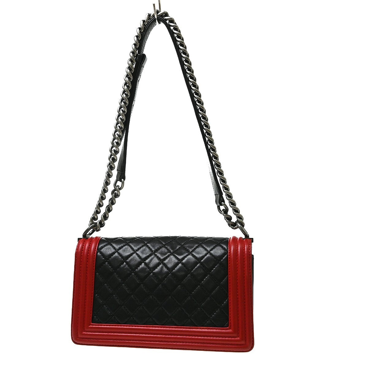 Chanel Boy Lambskin Black Leather Shoulder Bag Bag (Pre-Owned)